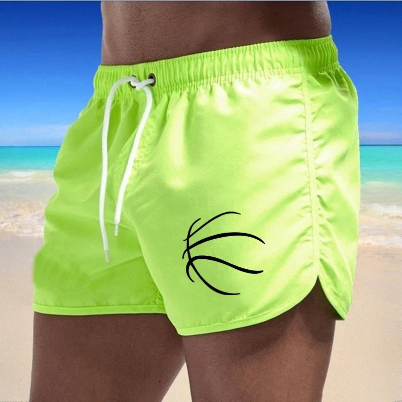 2026 Casual Mens Beach Shorts Print Man Swimwear Summer Daily Elastic Waist Sweatpants Surf Quick Drying Swimming Sports Shorts