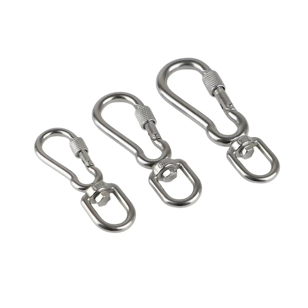 Stainless Steel Swivel Snap Hooks Locking Dog Leash Buckle Quick Release Buckle Carabiner Clips for Dog Walking Camping Backpack