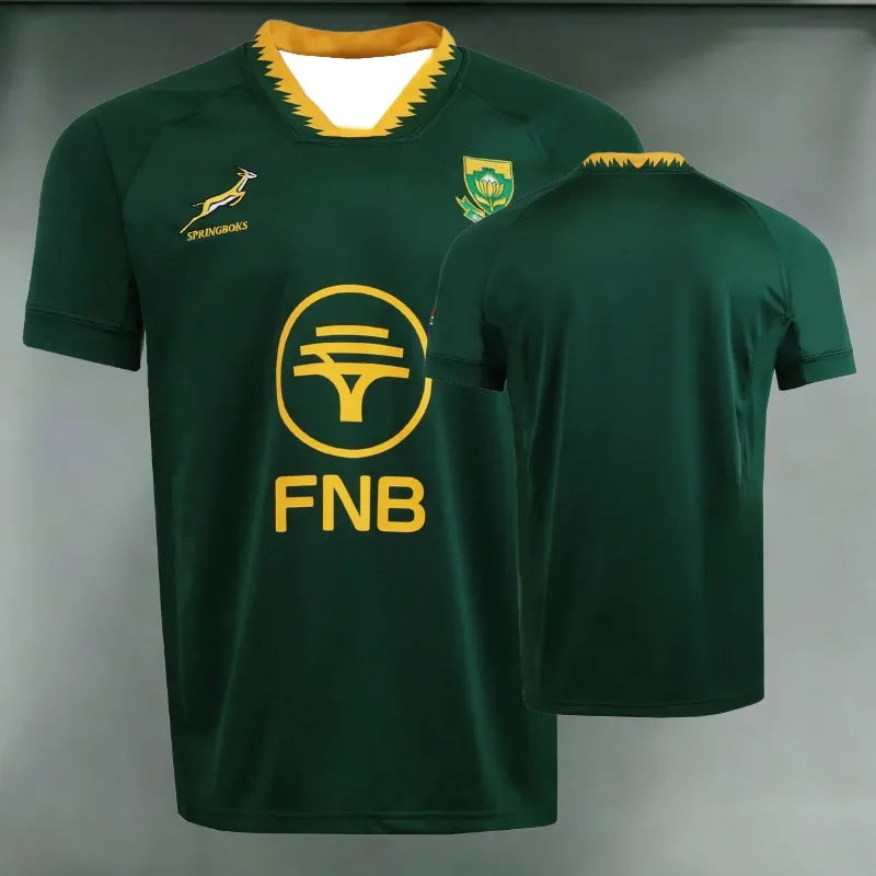 Springboks South Africa Rugby Team Jersey Short Sleeve Uniform Quick Dry Training Shirt 3D Print Short Sleeve Top for Fans