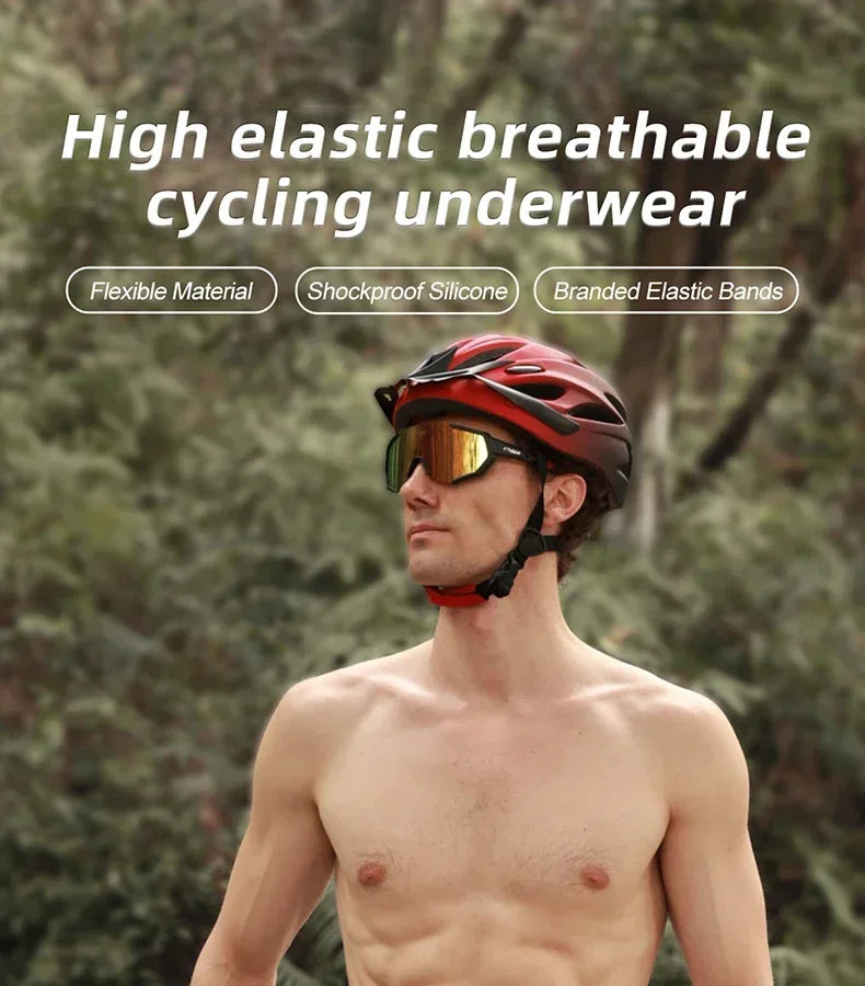 X-TIGER High Performance Breathable Cycling Underwear Men 5D Silicone Pad 3D Cutting Moisture Wicking Road Cycling Shorts
