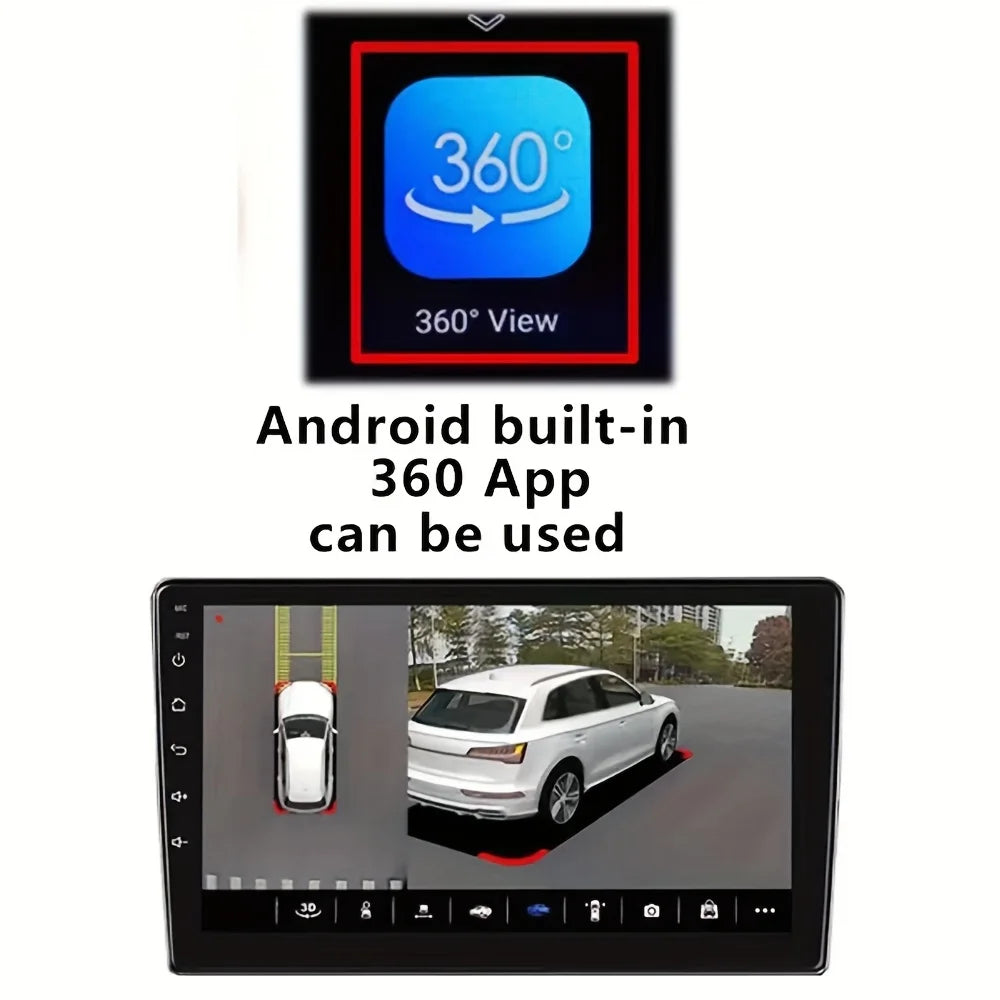 Car Camera, 360° Surround Bird View, Four Way Left/Right/Front/Rear View, AHD 1080P/720P, Universally Applicable