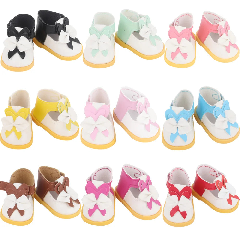 5.5cm Lovely Bow Doll Shoes For 14 Inch American& EXO Doll 1/6 New Mini Shoes Boots Accessories For 32-33 Russia DIY Doll,Nancy