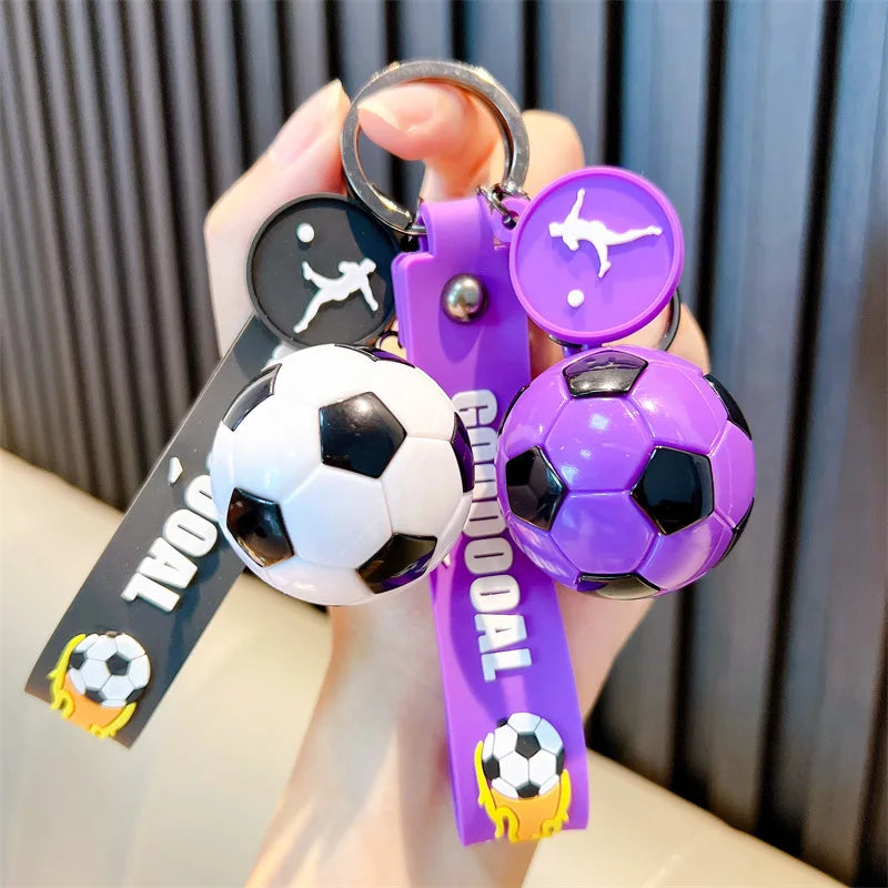 Football Keychain For Fan PVC Soft Glue Soccer Pendant Keychain Accessories Bag Decoration World  Cup Souvenirs Key Chain Gifts
