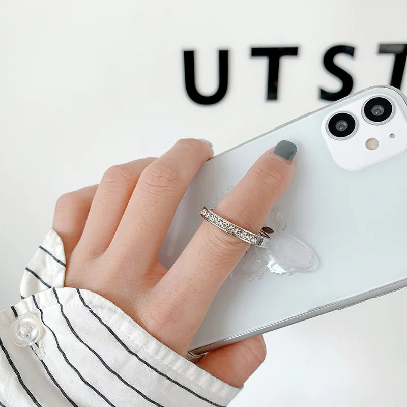 Transparent Finger Ring Holder Diamond Ring Phone Stand Holder for Cellphone Finger Grip Rotatable Phone Support Mount Accessory