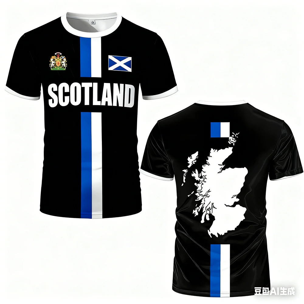 Fashion Scotland Flag Football Jersey 2026 Casual Maillot Football Mens Sports Jersey Loose O Neck Quick Dry Breathable Tee Tops