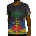 Haiti National Emblem Graphic T-Shirt For Men Clothing 3D Printed Tees Summer Casual Loose Oversized T Shirts Short Sleeves Tops