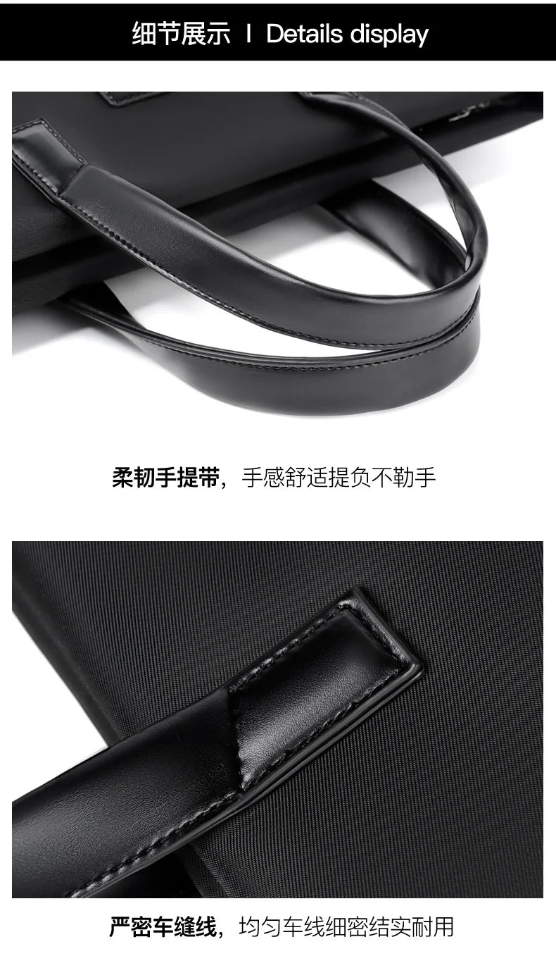 2026 Briefcase Fashionable Handbag Large Capacity Business Briefcase Waterproof Document Bag Men's Business Travel Big Handbag
