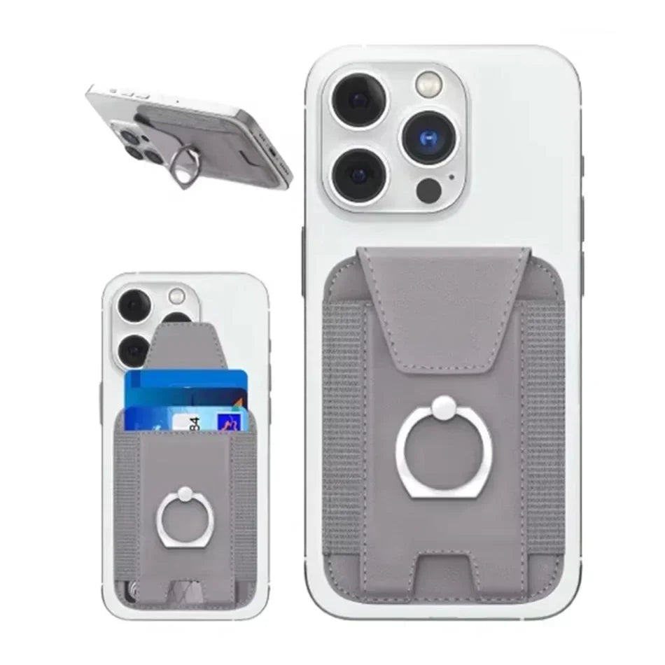Magnetic Phone Case Slim Wallet Pu Leather Ring Phone Stand Men Women Magnet Credit Card Holder for Iphone 12 13 14 15 16 Pro