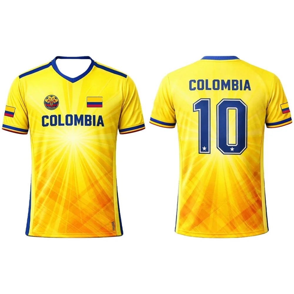 Colombia Flag 3D Printed Jersey Summer Outdoor Sports Breathable Short-sleeved Football Training Top Unisex Casual  Tee Moto