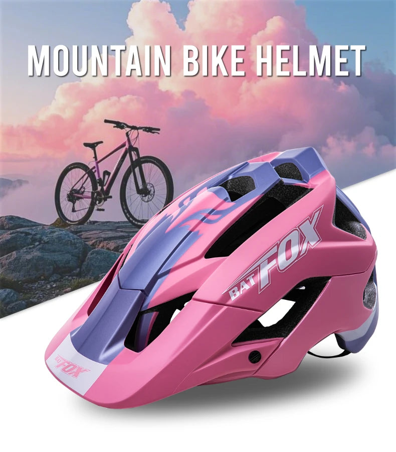 BATFOX 2025 New Mountain Bike Helmet Summer Colorful Cycling Helmet for Adults Youth Men and Women Speed Racing Bicycle Helmets