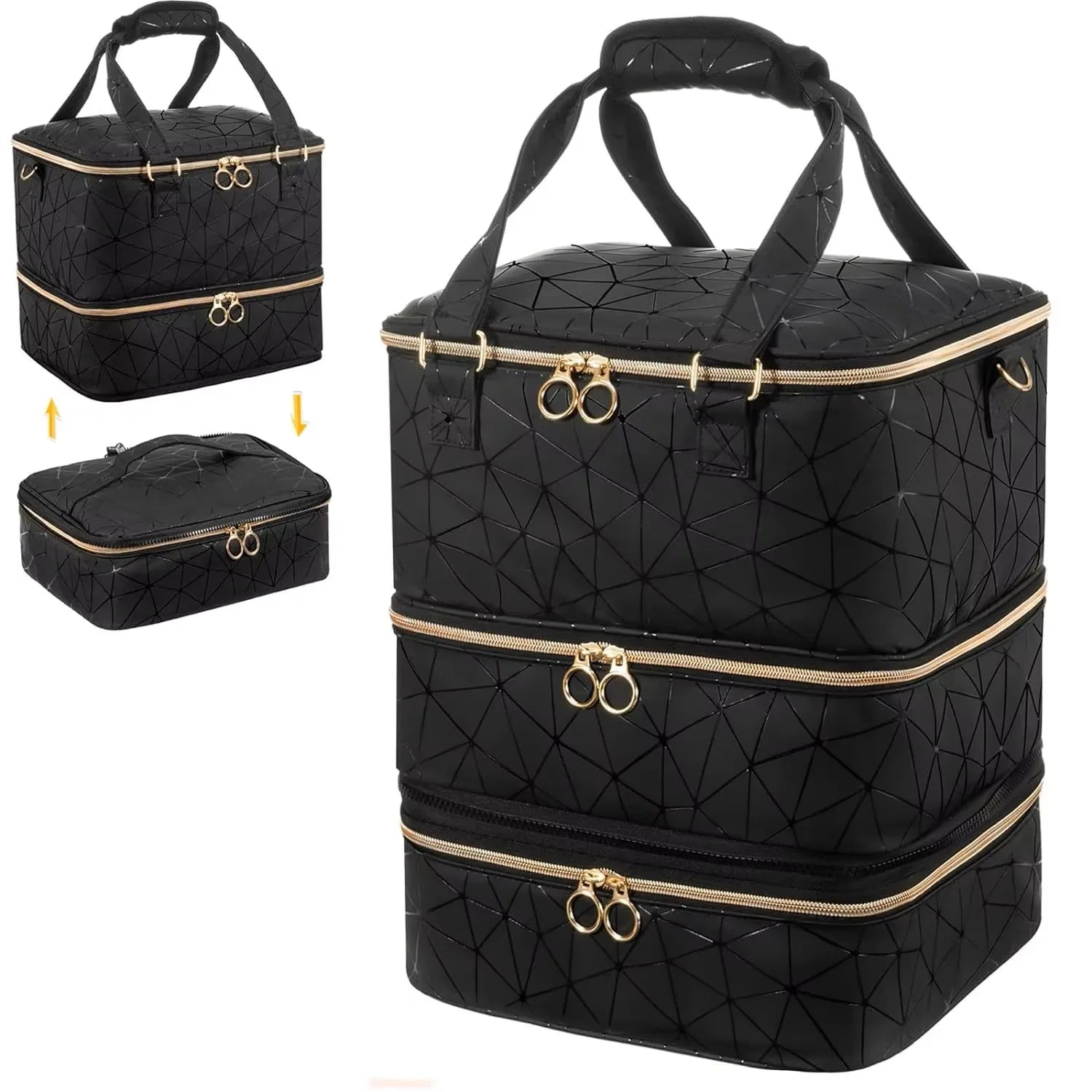 Nail Artist Bag Portable Nail Polish Storage Bag Manicure Kit Case With 2 Removable Cases Storage Bag Essential Oil Storage Box
