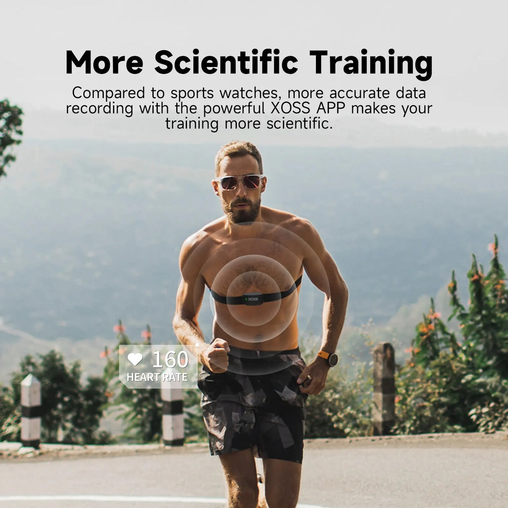 XOSS X2 Chest Strap Heart Rate Monitor for Cycling, Running, Hiking, Bluetooth ANT+ Wireless Health Fitness Smart Bicycle Sensor