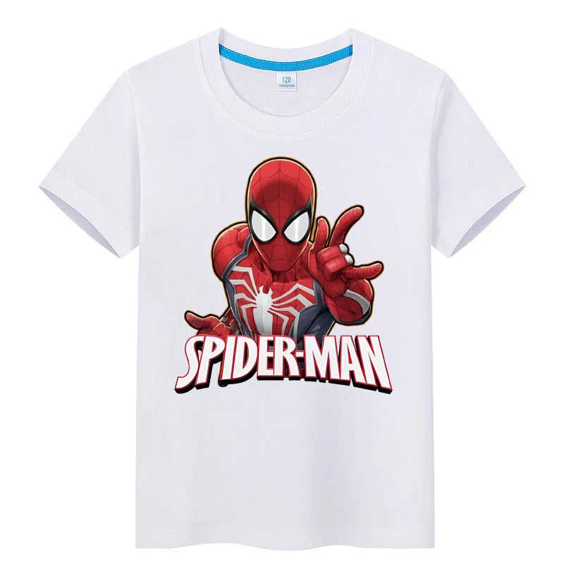 Kid's Iron Man Spider Man Retro T-shirt Printed Casual Harajuku Aesthetics Neutral Theme Superhero Fan Artwork Clothing