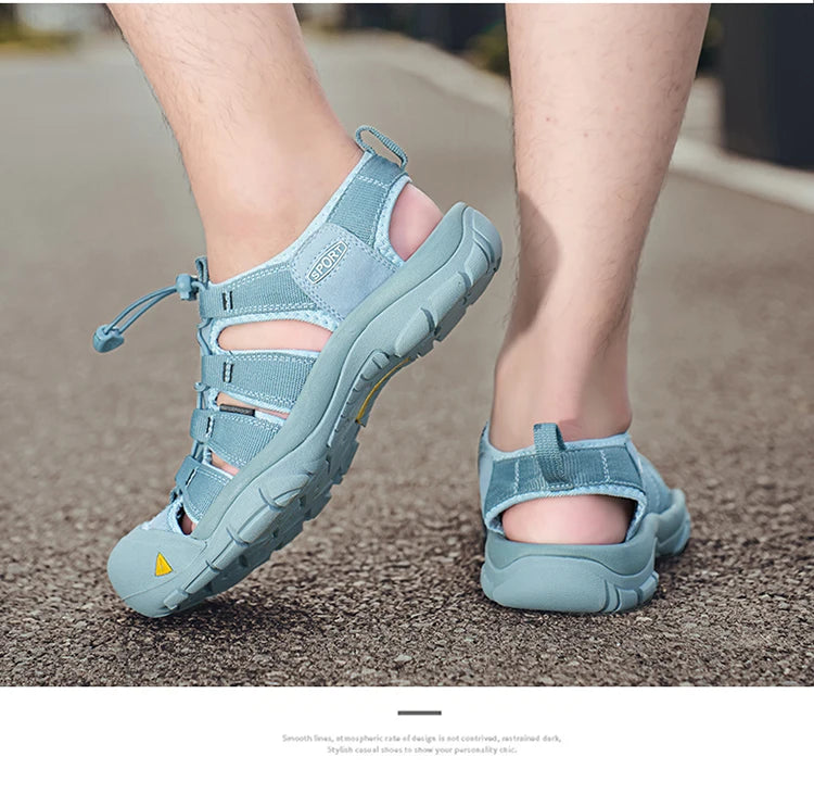 Fashion Men's Casual Mesh Outdoor Beach Sandals Light Breathable Shoe for Men Anti-slip Waterproof Sandal Man Comfortable Shoes