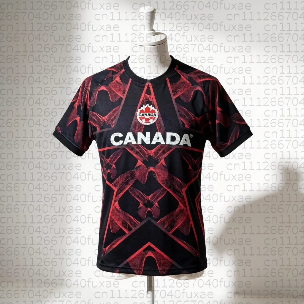 2026 Canada Football Jersey Sports Casual T-Shirt Breathable Quick Dry Elastic Daily Training Top for Family Matching Kids Tops
