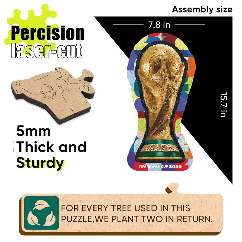 FIFA World Cup Pop Art Theme Wooden Puzzle for Adults Fans Collection Irregular Jigsaw Recreational Toys Sports Enthusiasts Gift