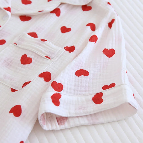 100% Cotton Pajamas Women 3Pcs Set Lounge Sleepwear Suit Spring Summer Floral Print Home Clothes Short Sleeve Sleeping Pijama