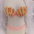 RM Mermaid Sequin Corset Bikini Swimsuit Free Diving Performance Oceanarium Electro Festival Bra Bar Cos Costumes