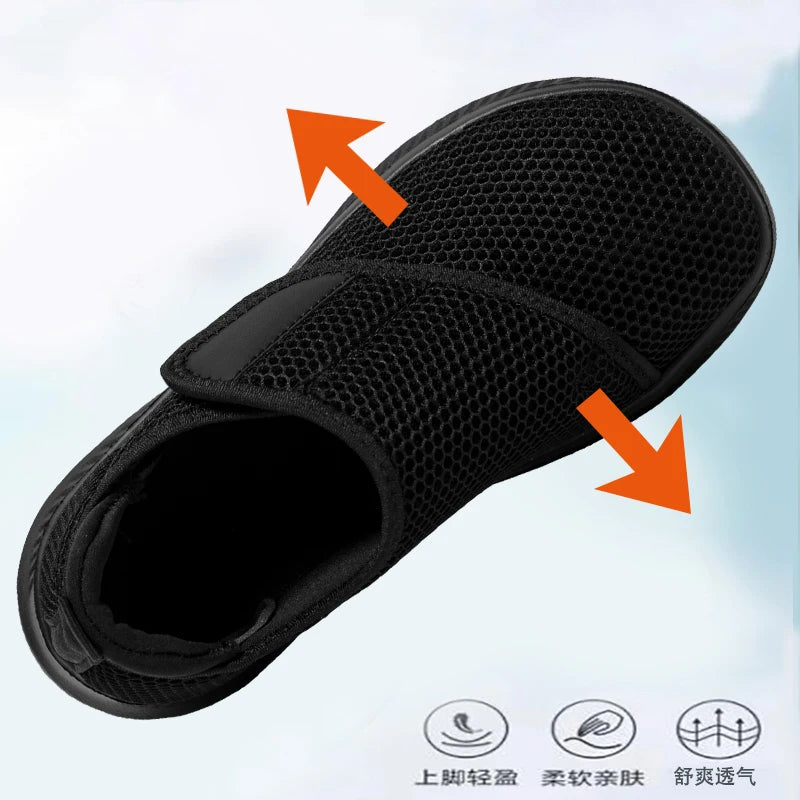 Wide Toe Box Walking Shoes Elderly Men Women Comfort Diabetic Shoes Swollen Foot Orthopedic Sneakers Thumb Eversion Pain Relif