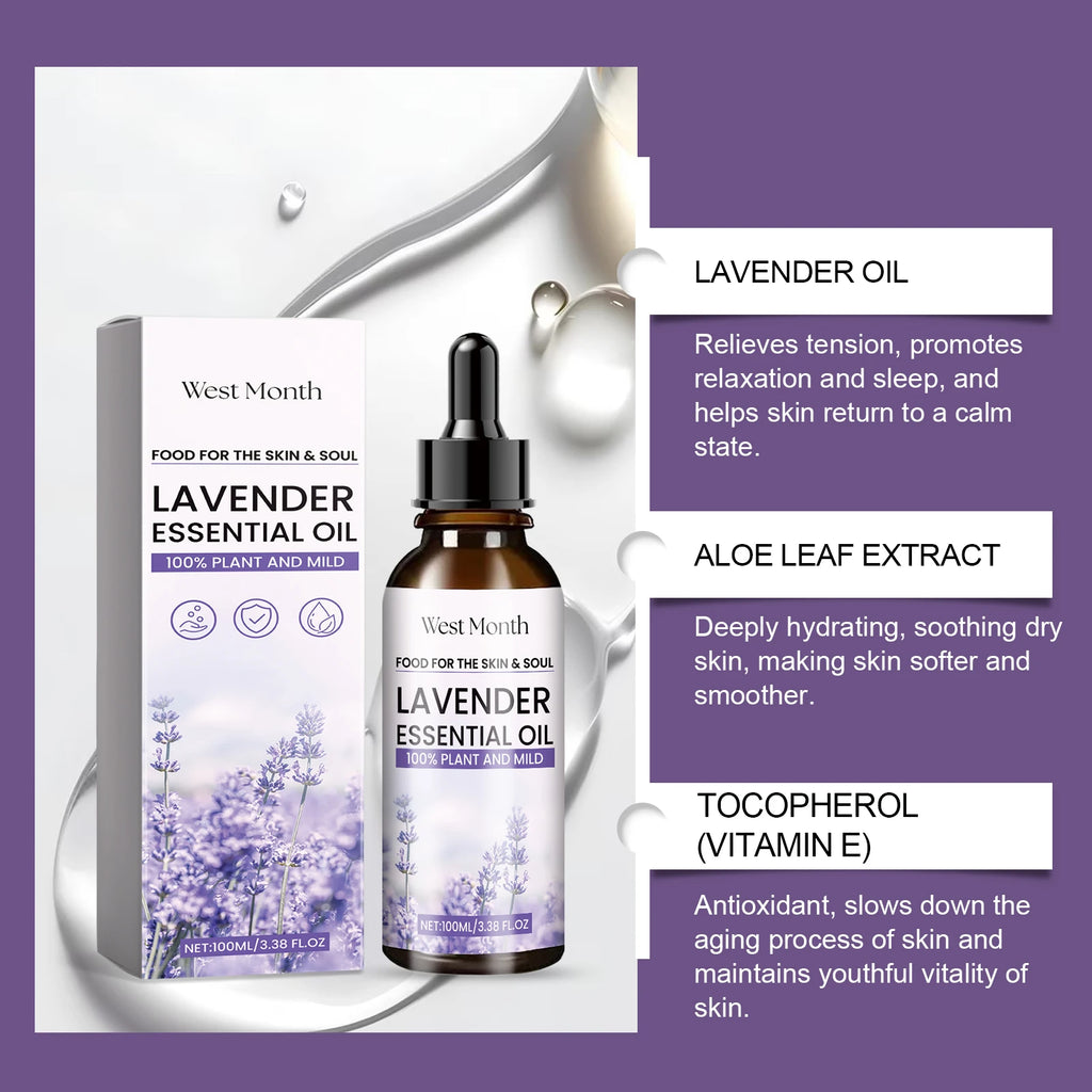 Lavender Essential Oil Moisturizes And Nourishes The Skin Relieves Anxiety Improves Sleep Quality & Is A Body Care Essential Oil