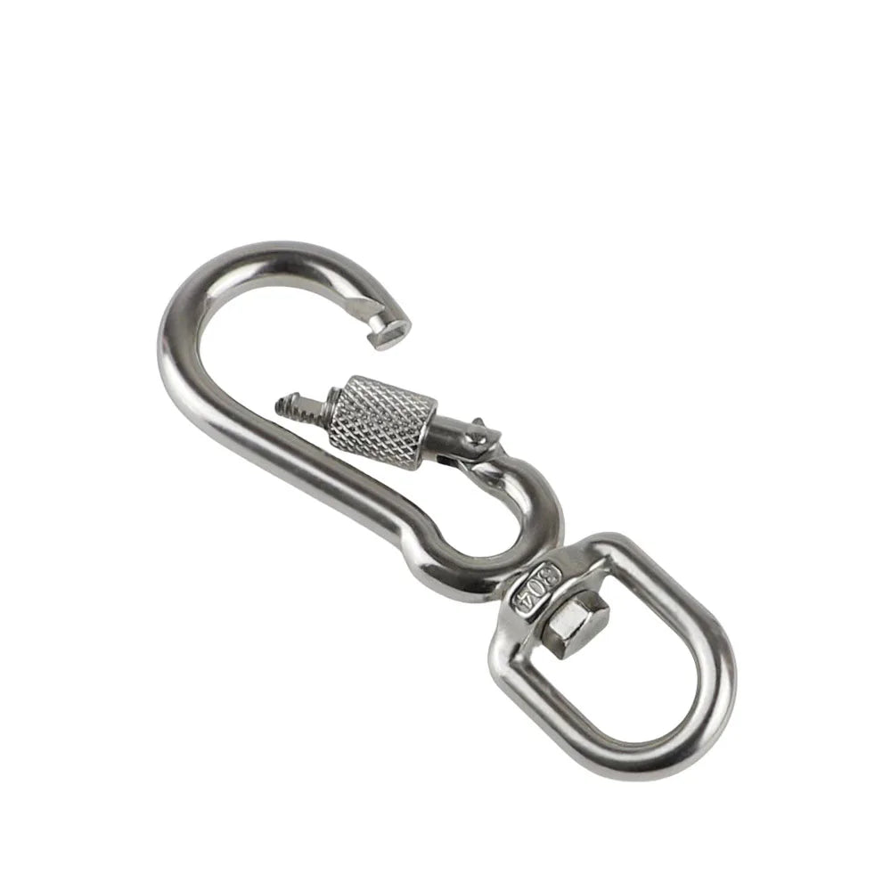 Stainless Steel Swivel Snap Hooks Locking Dog Leash Buckle Quick Release Buckle Carabiner Clips for Dog Walking Camping Backpack