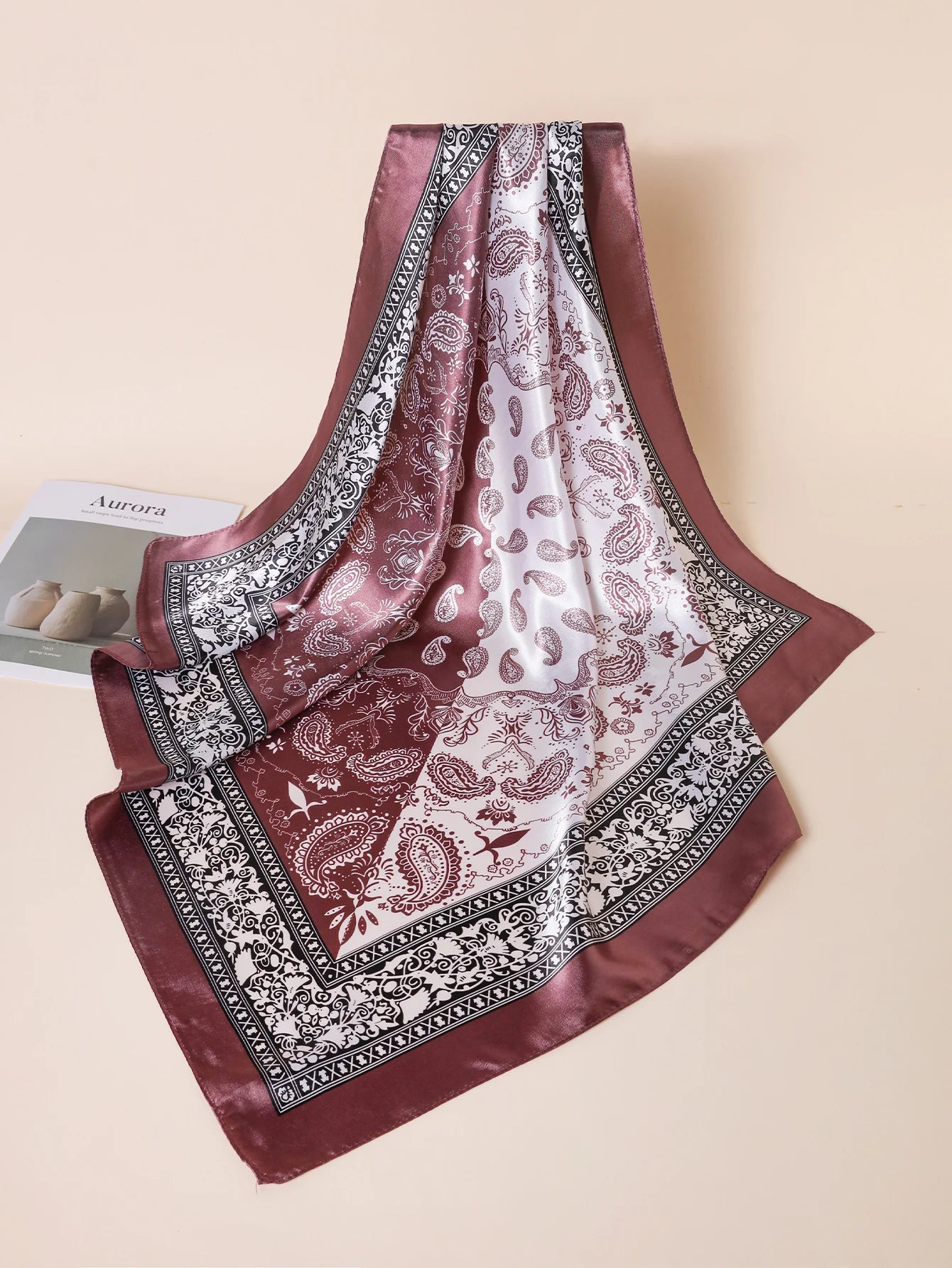 90*90cm Hair Scarf Women Fashion Designer Beautiful Flowers Foulard Soft Satin Shawl Kerchief Square Silk Scarfs Neck Headscarf