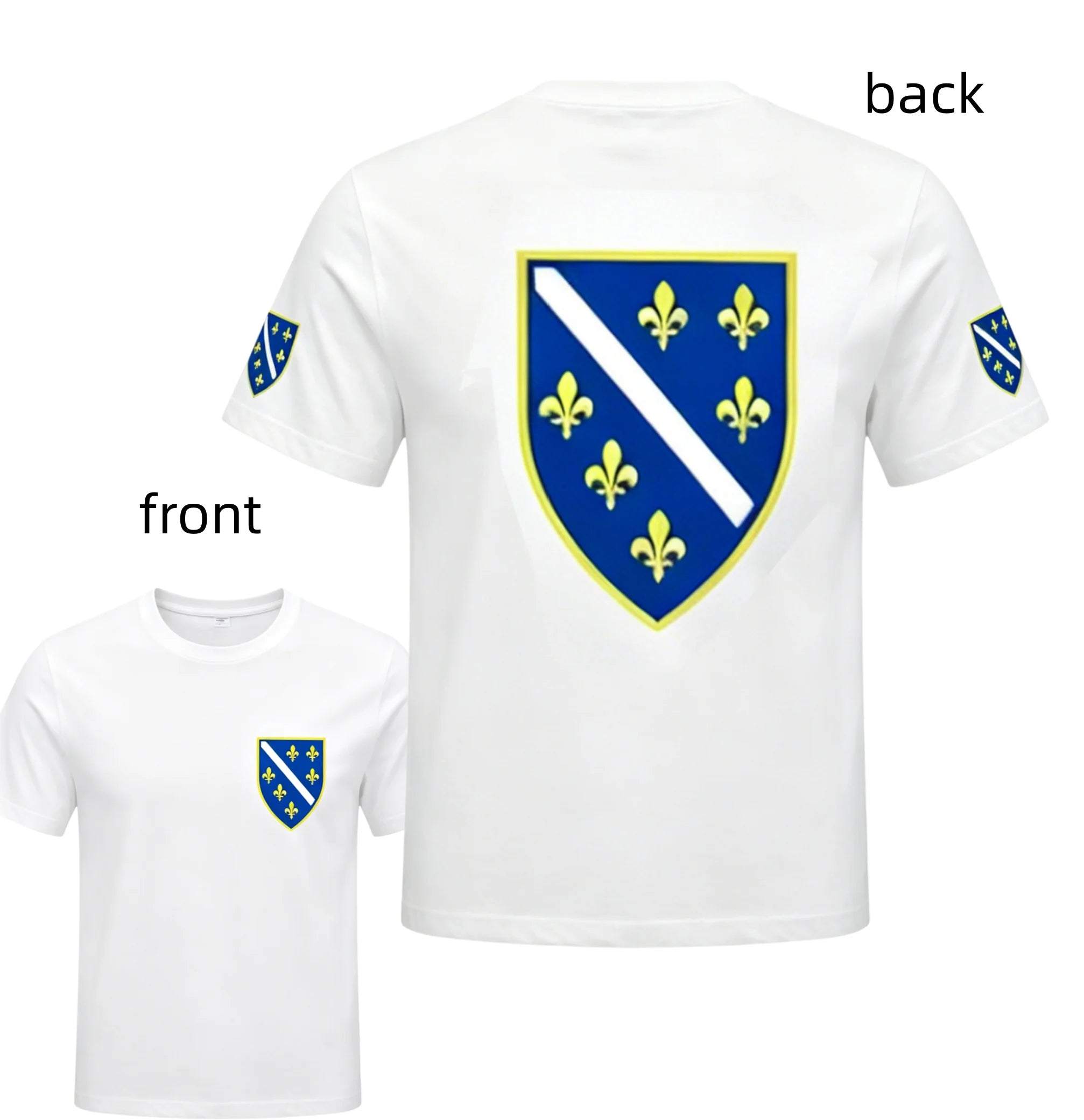 Bosnia and Herzegovina Historical Emblem Printed T-shirt 2026 Summer New Men's Women's Fashion Casual Oversized T-shirt Y2K