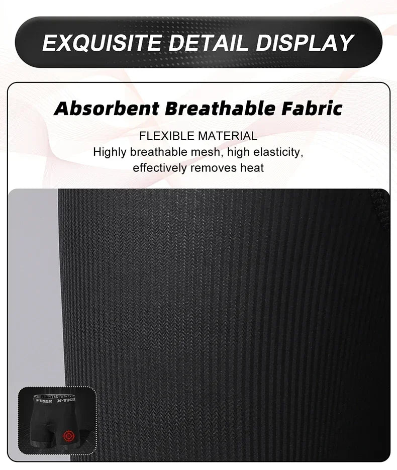 X-TIGER High Performance Breathable Cycling Underwear Men 5D Silicone Pad 3D Cutting Moisture Wicking Road Cycling Shorts