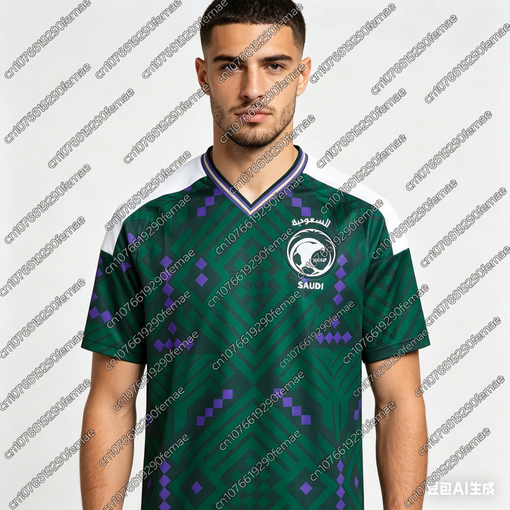Saudi Arabia Kids Soccer Jersey 2026 New Sports Match T-Shirt Family Fan Gear Quick Dry Breathable Boys Summer Wear