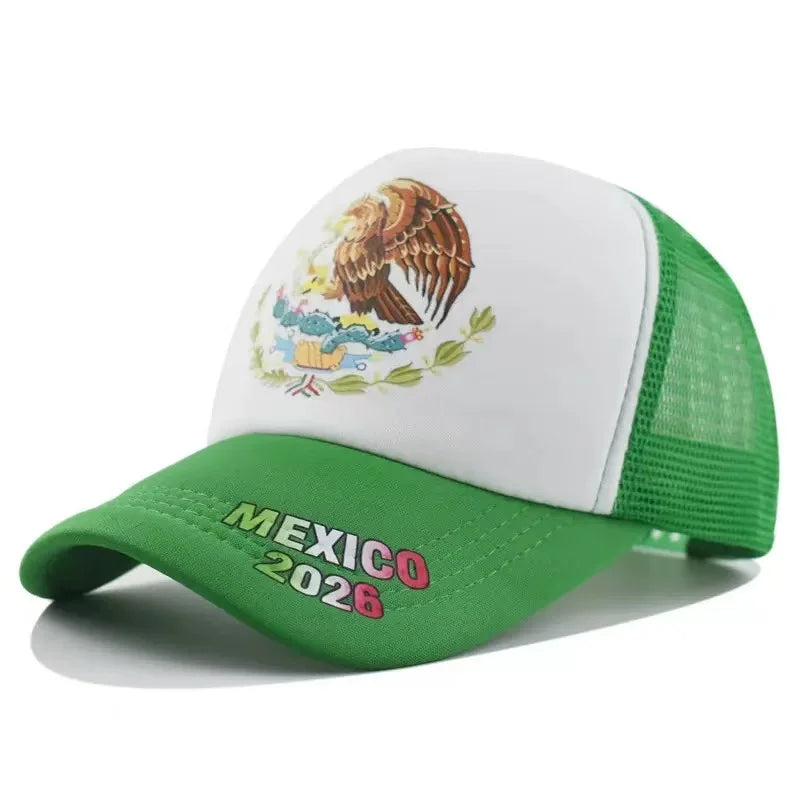 USA Canada Mexico Flag Printed Baseball Cap, Football Soccer Sports Fans Mesh Cap Snapback, Outdoor Sun Hat
