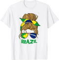 Brazil for Girl Brazilian Flag for Women Brasileira T-Shirt for  Women Streetwear Shirts All Seasons  Brazilian Beauties