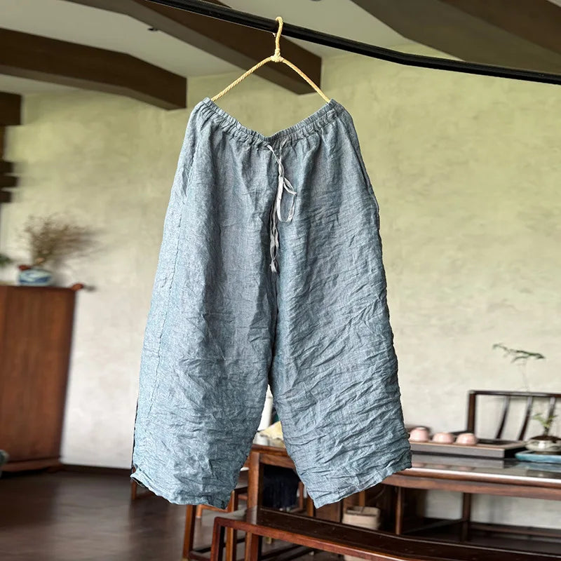 Summer 2026 Harem Pants Women  High Waist Korean Fashion Pantalon Loose Elastic Drap Plus Size Mop Lazy Casual Wide-leg Pants