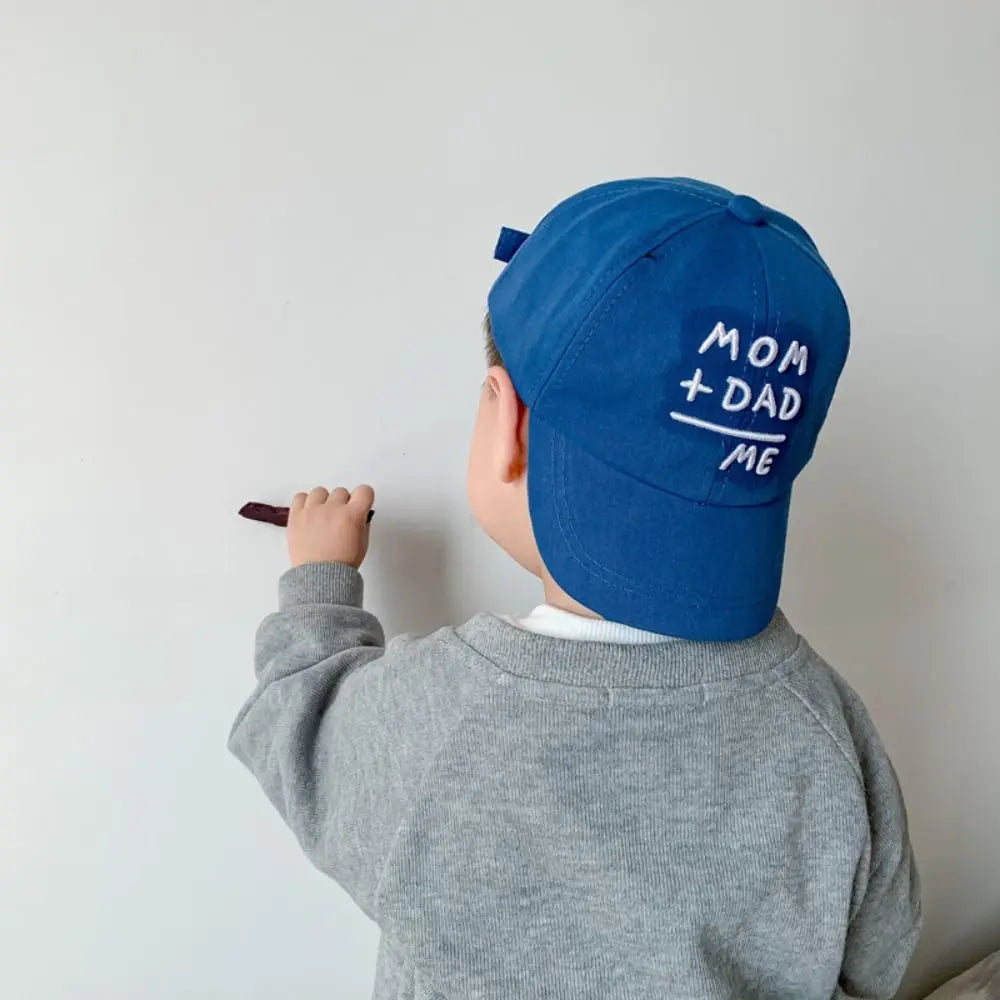 Children's Hats Spring Autumn Boys Girls Duckbill Hats Casual Baby Caps Fashion Cute MOM+DAD=ME Embroidery Sun Hats