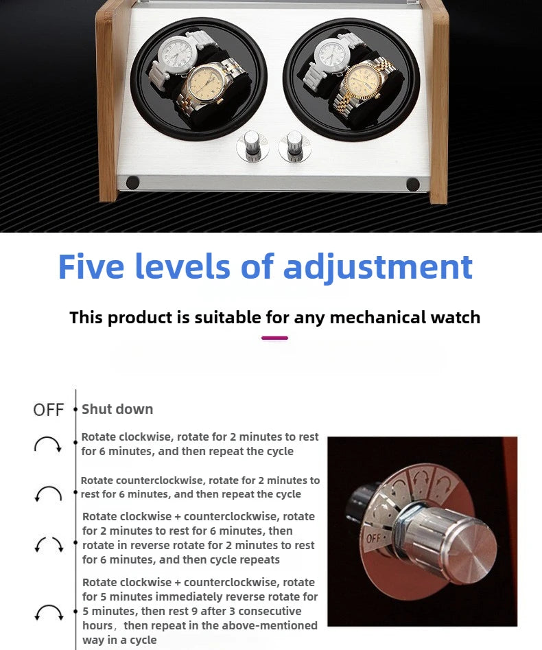 Wooden Watch Winders Silent Automatic Watch Winder Rotating Mechanical Wrist Watches Winder Luxury Watches Storage Boxes