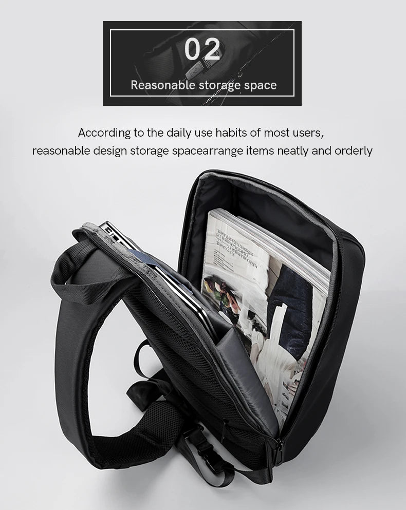 Brand Crossbody Bag For Laptop Notebook 13.3, 14 Inch Chest Pack Bosom Office Worker Man Shoulder PC Mens Gifts 6301