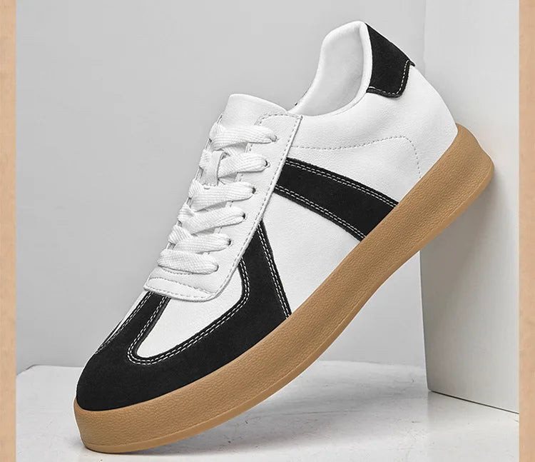 Man Vintage Elevator Shoes Height Increase Insole 8cm Taller Lift Sneakers Shoes Men Leisure Fashion Sports White Shoes