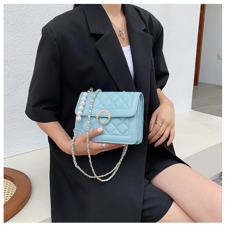 Summer Mini Small Handbags New Tide Pearl Chain Bags Women's Bag Versatile White Single Shoulder Crossbody Handbag