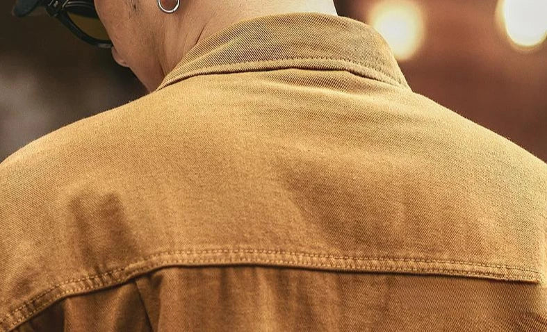 Cargo Oversize Cowboy Coat for Men Brown Cotton Denim Jackets Man Joker of Fabric Korea Japanese Retro Outwear Size L Lxury Worn