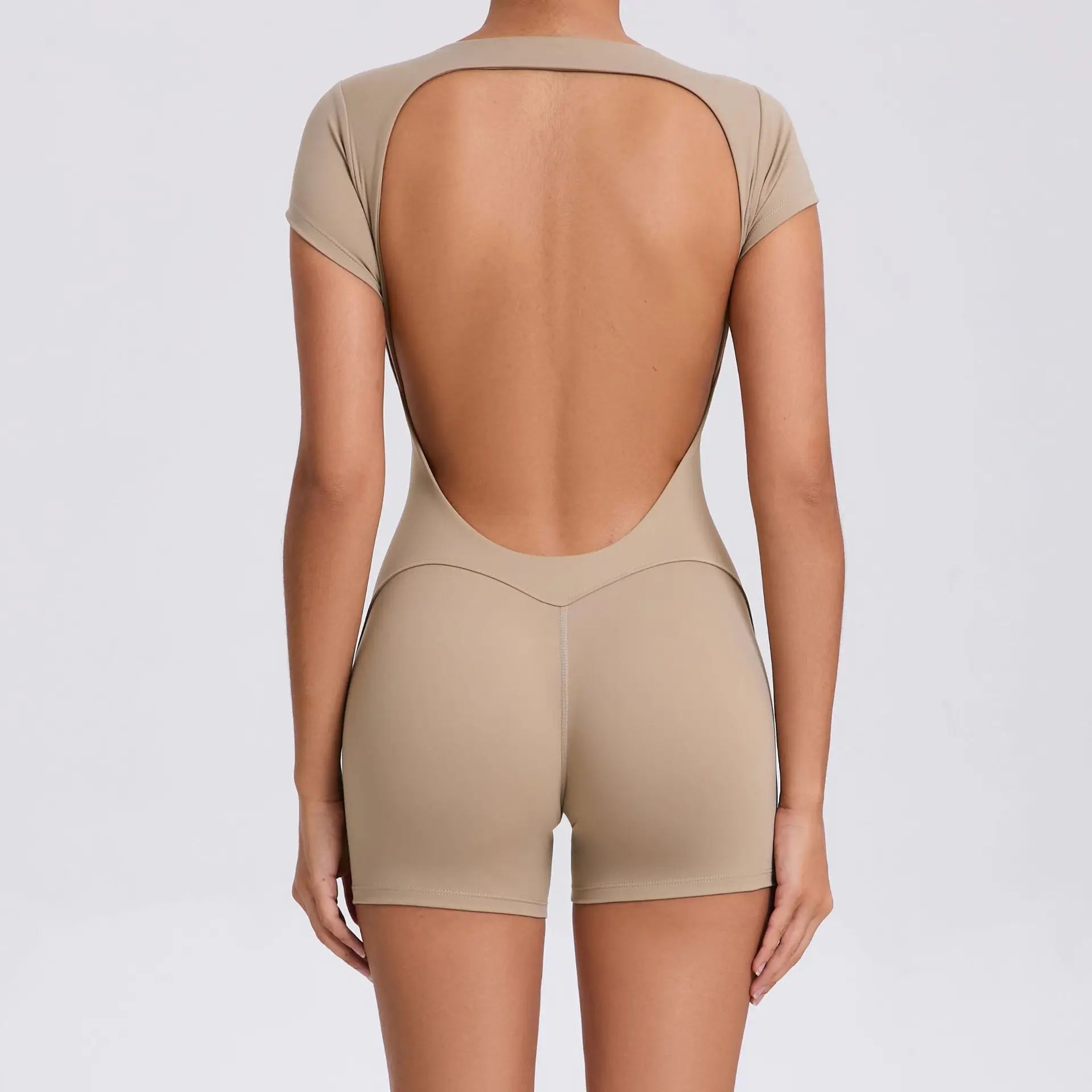 New Yoga shorts Jumpsuit OPEN BACK TEE BODYSUIT Tight Fitting Hip Lifting Exercise Fitness Clothing Breathable Cycling Jersey