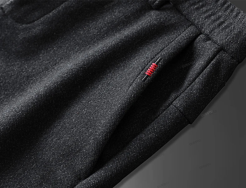 Winter Fleece Warm Men's Brushed Fabric Casual Pants Outdoors Business Thick Velvet Cotton Flocking PlushTrousers Male 28-38