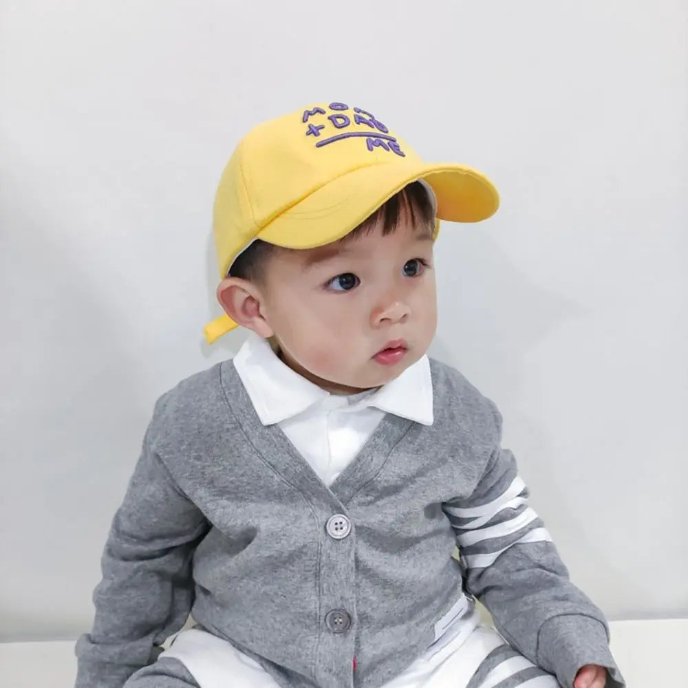 Children's Hats Spring Autumn Boys Girls Duckbill Hats Casual Baby Caps Fashion Cute MOM+DAD=ME Embroidery Sun Hats
