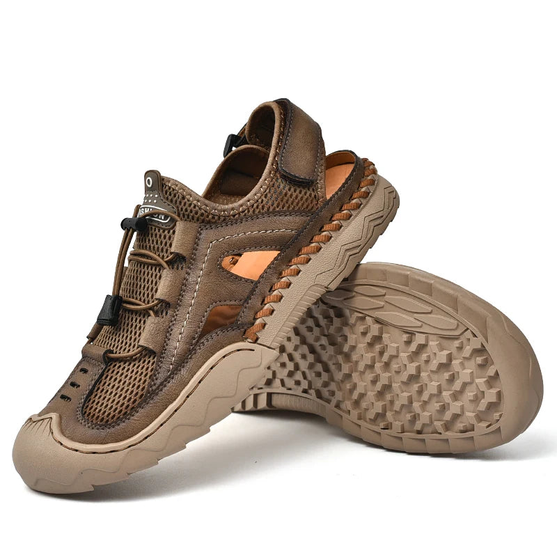 New Mens Sandals Summer Breathable Mesh Sandals Men Outdoor Casual Lightweight Beach Sandals Fashion Men Shoes Large Size 38-46