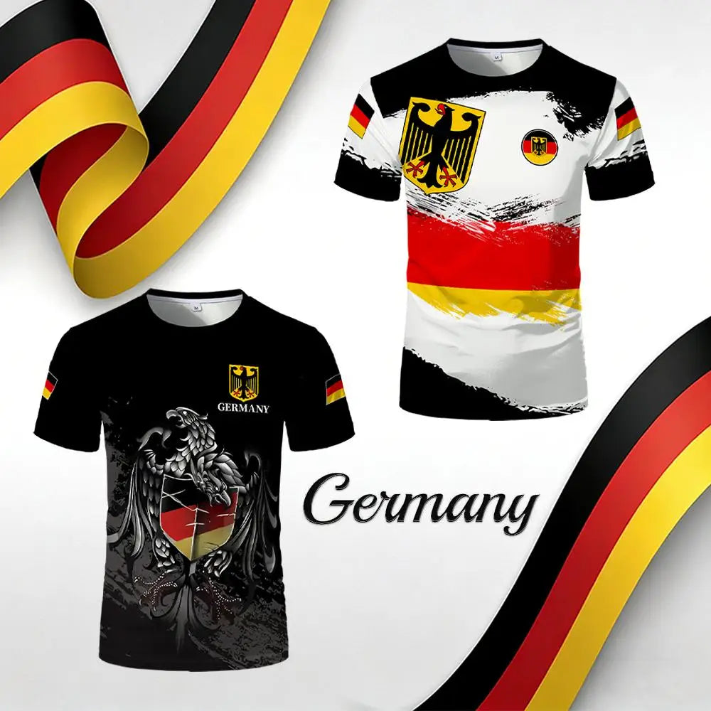 Germany National Emblem 3D Print T-Shirt Men's Quick-drying And Breathable Football Jersey Men Women Casual Short Sleeve Tee