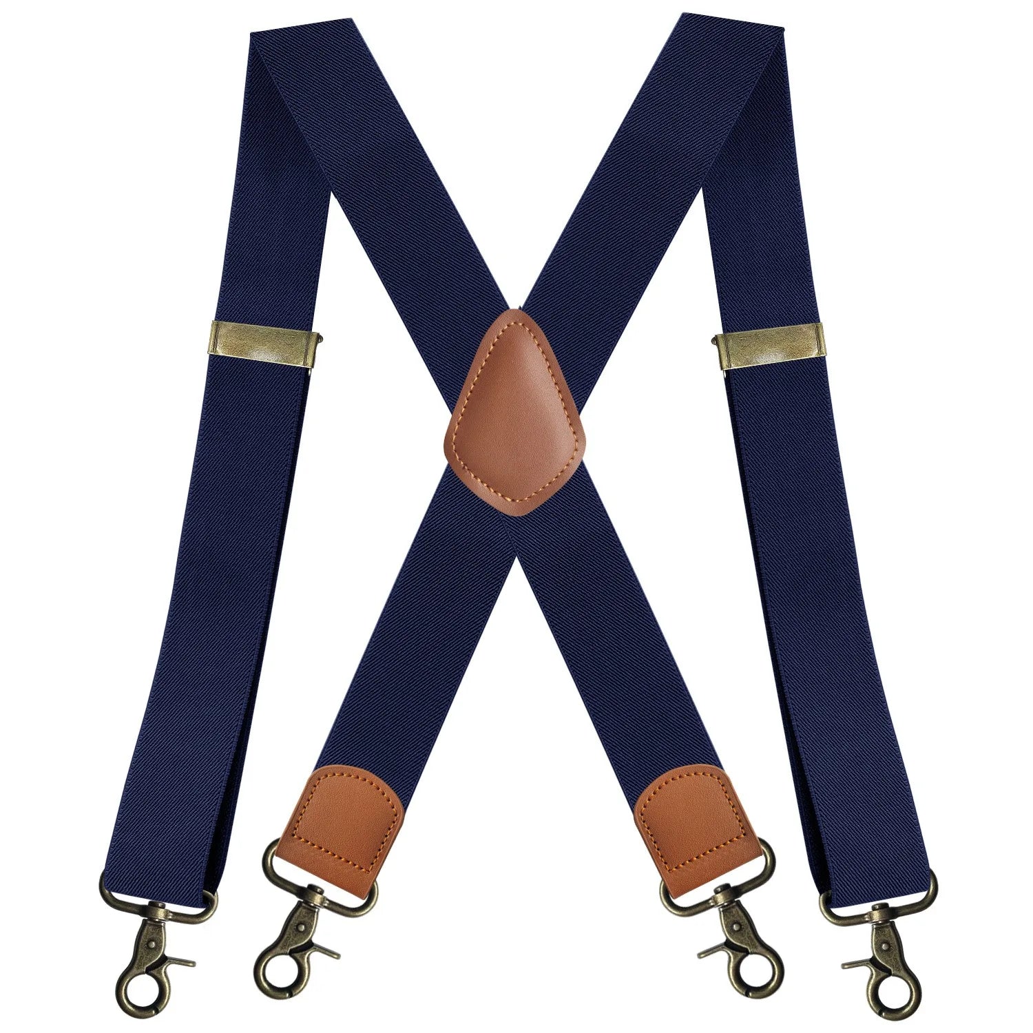 Vintage Suspenders for Men Heavy Duty Big and Tall X-Back 4 Snap Hooks Adjustable Elastic Trouser Braces, Gift for Dad Husband