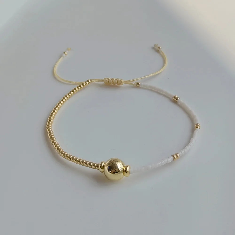 10 pieces 18k plated gold balls Miyuki bracelets mix colors new desing summer holiday jewelry