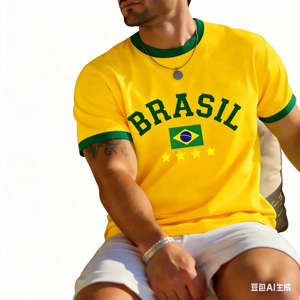 2026 New Brasil Print T-shirt For Men Women Brazilian Flag Tops Summer Casual Football Jersey Breathable Quick-Drying Sports Tee