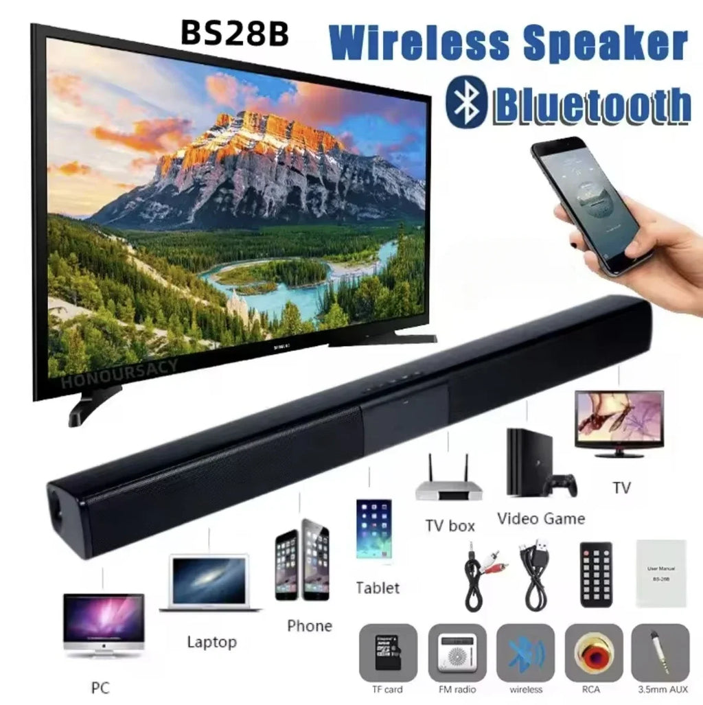 Bluetooth Speaker Column High Power Portable Speaker TV SoundBar for Computer Music Center Boom Box with TF AUX USB Radio