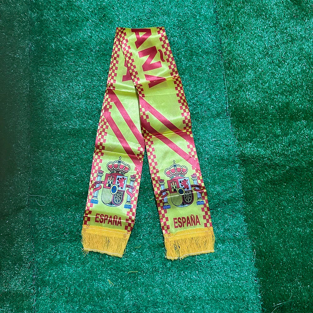 SKY FLAG Spain scarf 14x130cm Double Side Printing Satin Football Soccer Fans Spain Scarf flags banner for sport decoration
