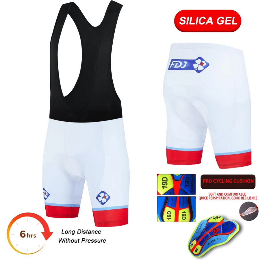 2026 FDJ Shockproof Summer Cycling Shorts 19D Gel Pad Cycling Short Pants Mountain Bike Shorts Cycling Clothing Bicycle Clothes