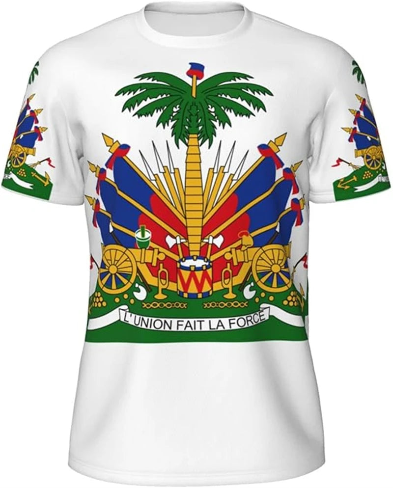 Haiti Flag 3D Print sport Quickdry Breatha Men WomenTShirt Outdoor Street Casual Fashion Retro Y2K  Parentchild Short Sleeve Top